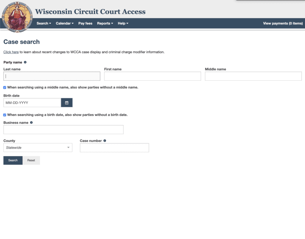 Wisconsin CCAP records
