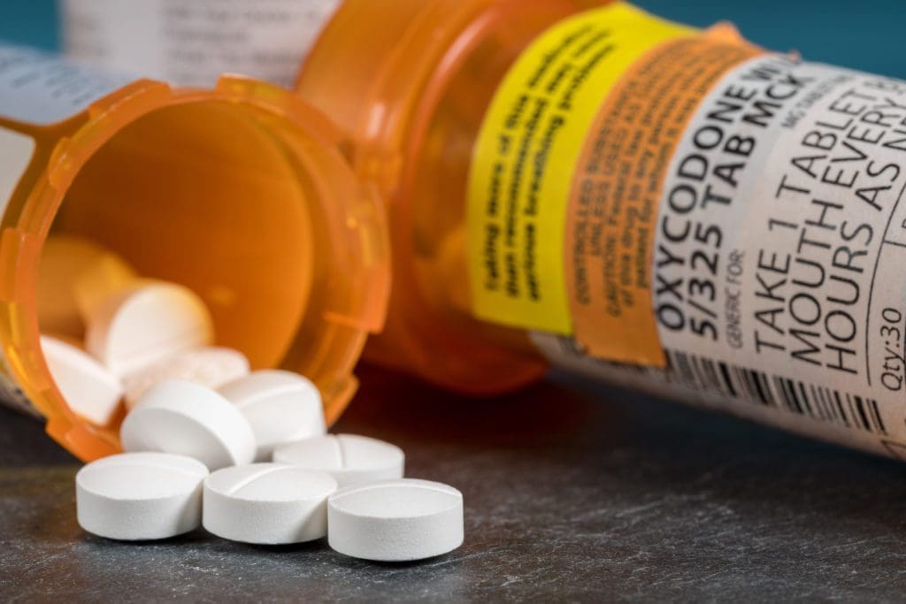 opioid abuse can start with oxycodone An oxycodone bottle showing pills