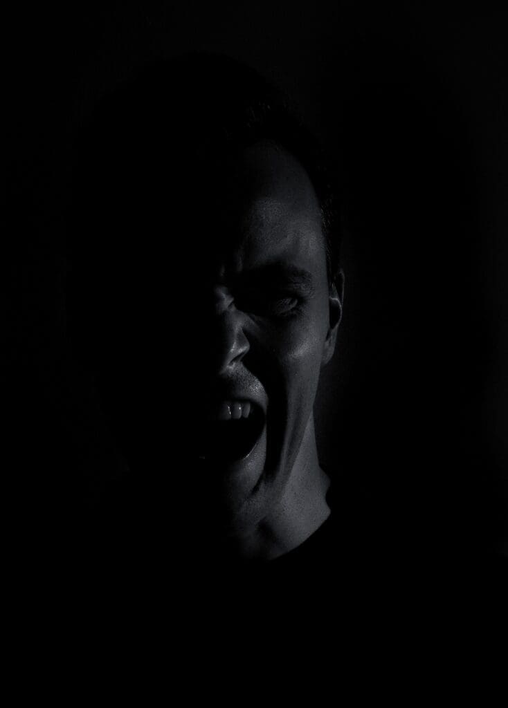 A man yells at another.