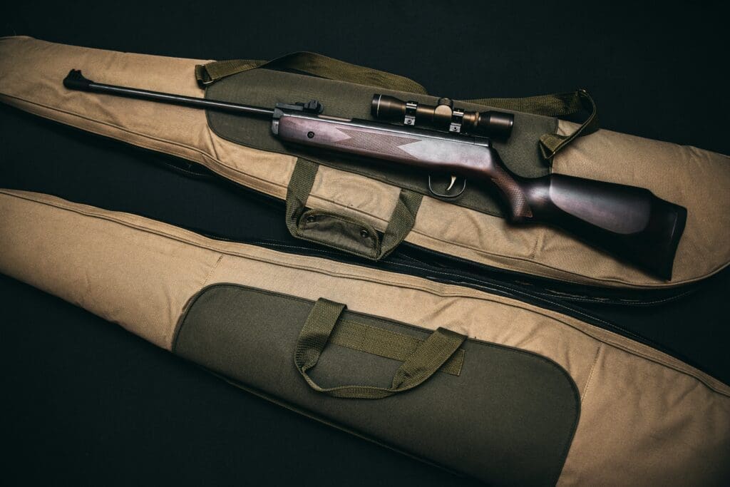 Rifles, commonly used by Wisconsin hunters, are frequently involved in accidental shootings. A rifle used for deer hunting appears in an unzipped gun bag
